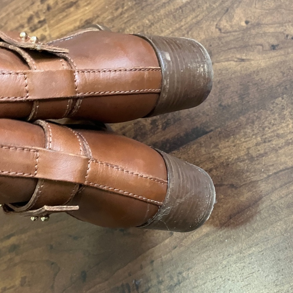 J. Crew Parker leather ankle boots in cognac size 6 - Picture 8 of 14